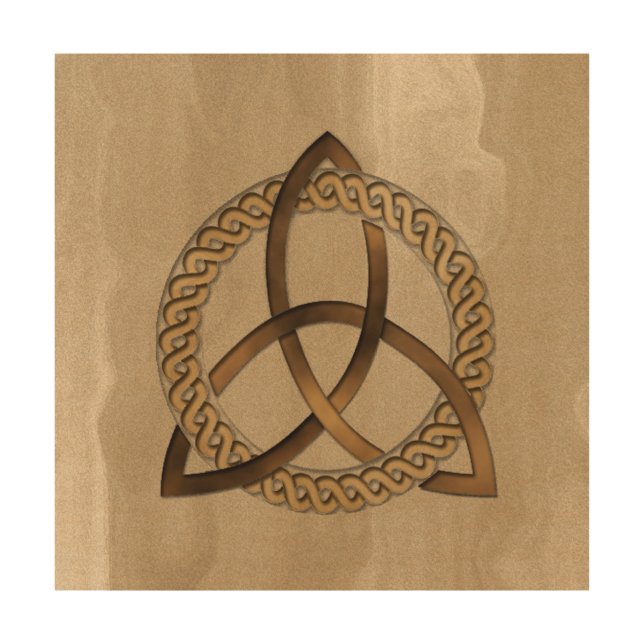 Celtic Triquetra Trinity Knot Wood Canvas (Front)