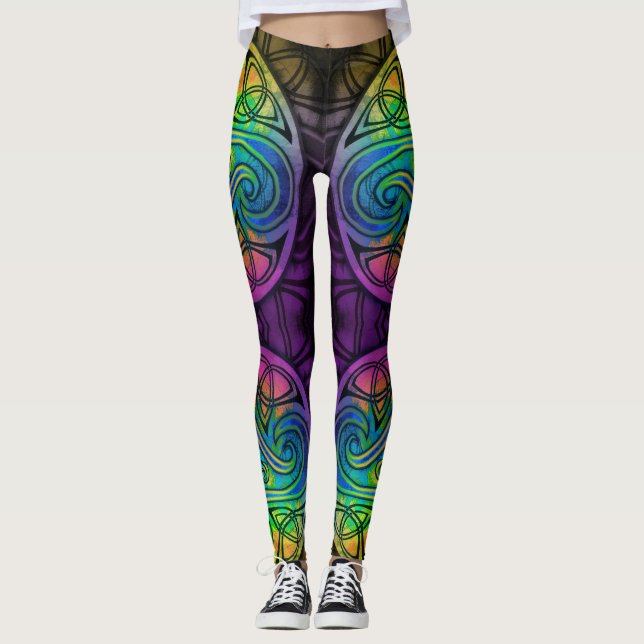 Celtic Triskele colorful Leggings (Front)