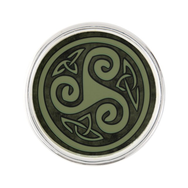 Celtic Triskele or Triskelion Lapel Pin (Front)