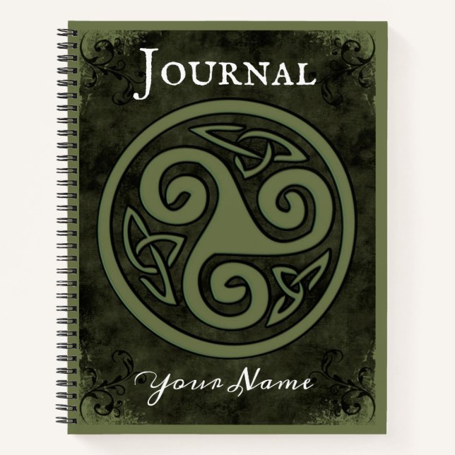 Celtic Triskele or Triskelion Notebook Journal (Front)