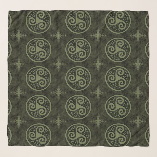 Celtic Triskele or Triskelion Scarf (Front)
