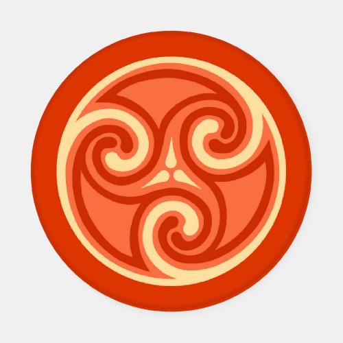 Celtic Triskele Ornament Mandarin Orange Coaster Set