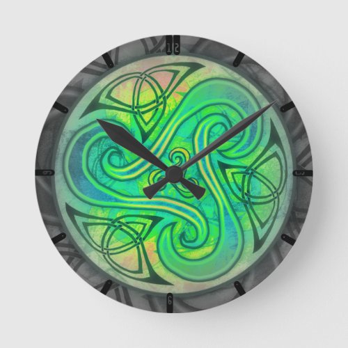 Celtic Triskele Round Clock