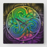 Celtic Triskele Square Wall Clock