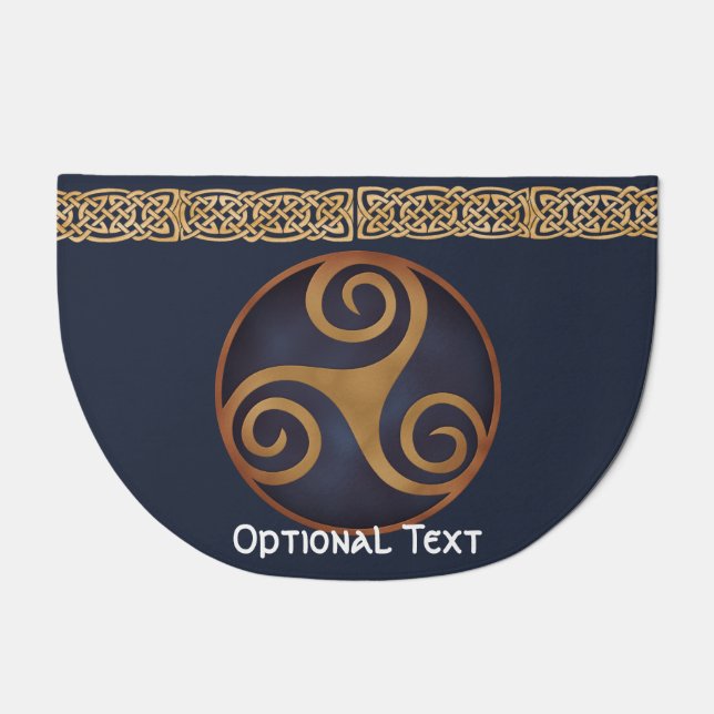 Celtic Triskelion (Blue) Custom Doormat (Front)