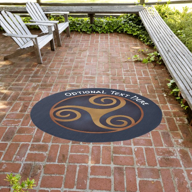Celtic Triskelion (Blue) Custom Outdoor Rug (Insitu (Outdoor 3))