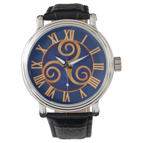 Celtic Triskelion Blue Custom Watch