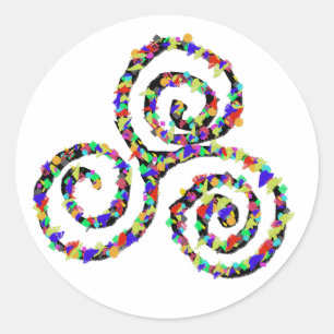 Celtic Triskelion Strength Classic Round Sticker