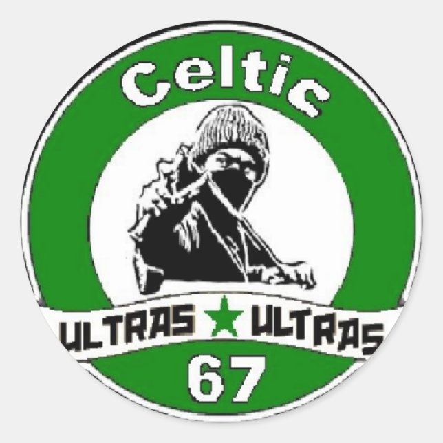 CELTIC ULTRAS. CLASSIC ROUND STICKER (Front)