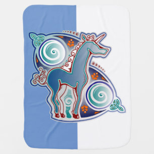 Celtic unicorn baby blanket
