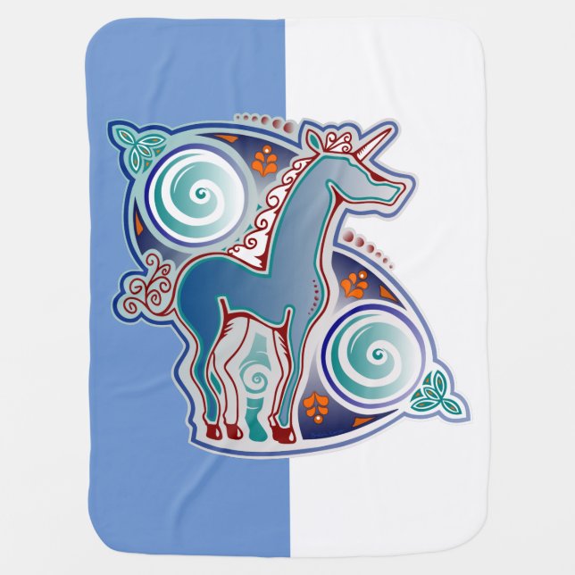 Celtic unicorn baby blanket (Front)