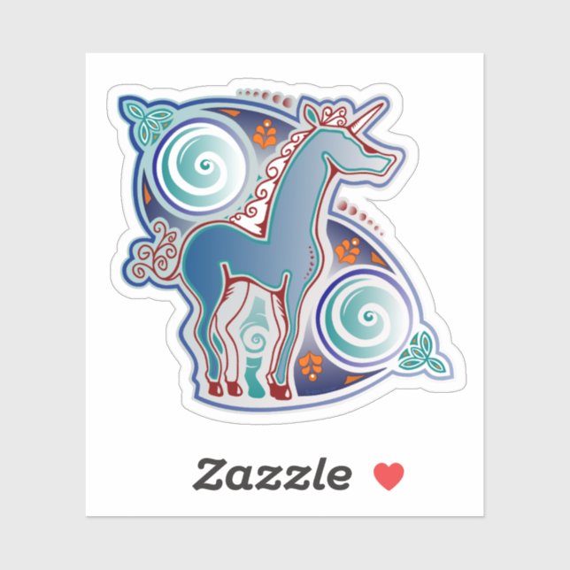 Celtic unicorn sticker (Sheet)