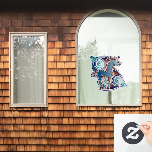 Celtic unicorn window cling (Home Window)