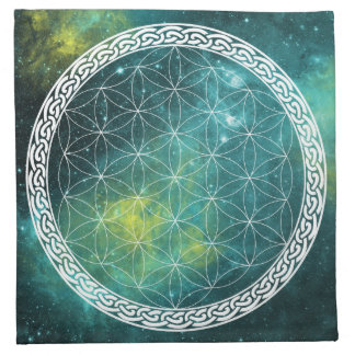 Celtic Universe Flower of Life Crystal Grid Cloth Napkin