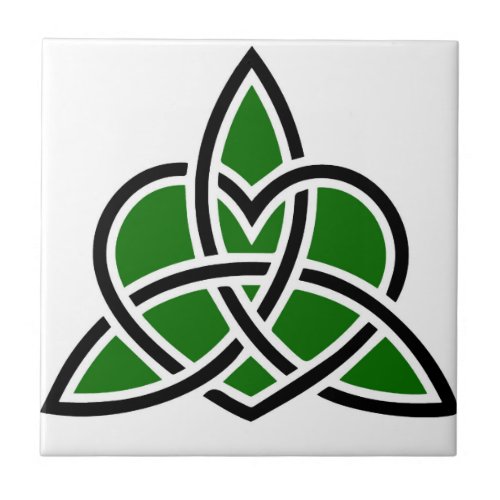 Celtic Valknut Trinity Knot With Interwoven Heart Ceramic Tile