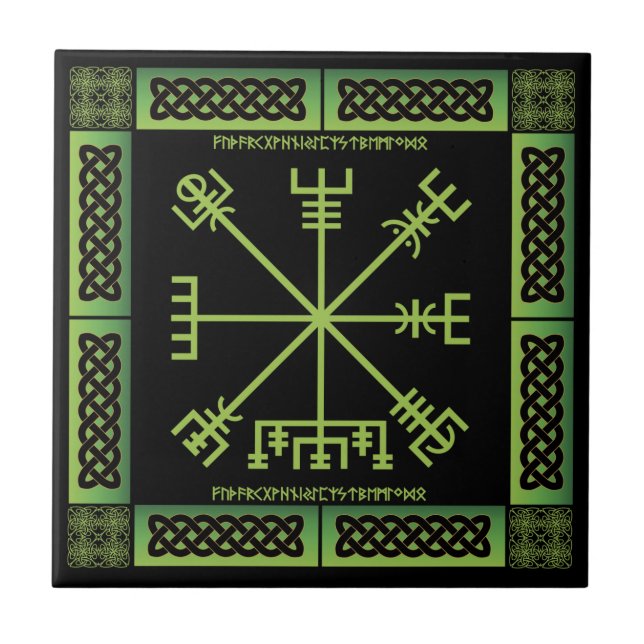 Celtic Vegvisir Ceramic Tile (Front)