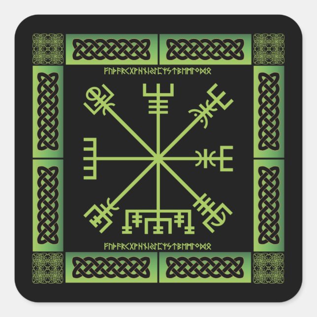 Celtic Vegvisir Stickers (Square) (Front)