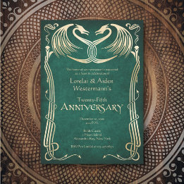 Celtic Viking Dragon Anniversary Invitation