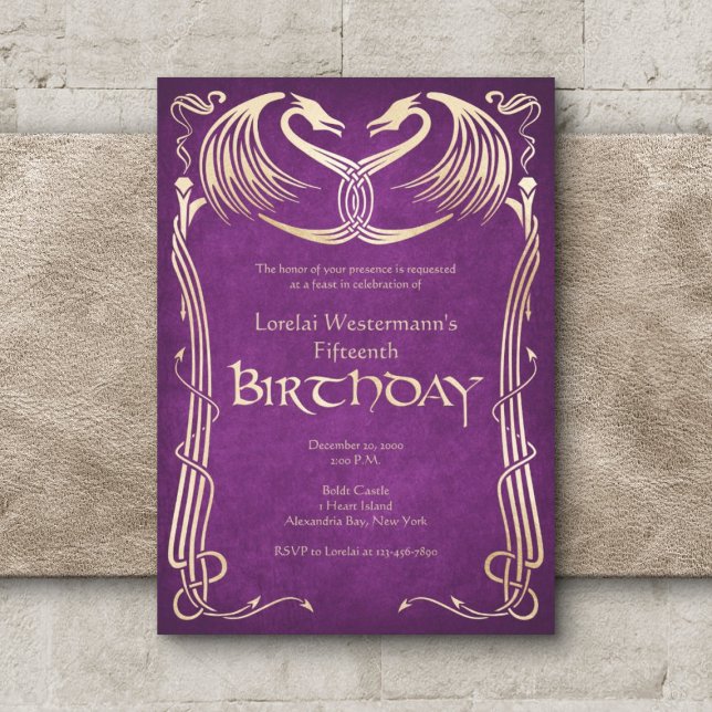 Celtic Viking Dragon Birthday Invitation (Creator Uploaded)
