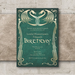 Celtic Viking Dragon Birthday Invitation
