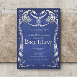 Celtic Viking Dragon Birthday Invitation