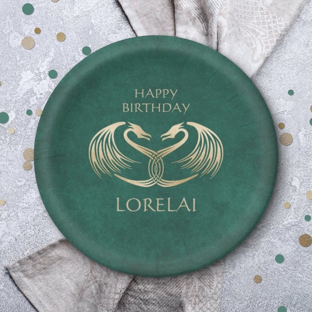 Celtic Viking Dragon Birthday Paper Plates (Creator Uploaded)