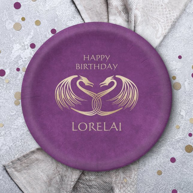 Celtic Viking Dragon Birthday Paper Plates (Creator Uploaded)