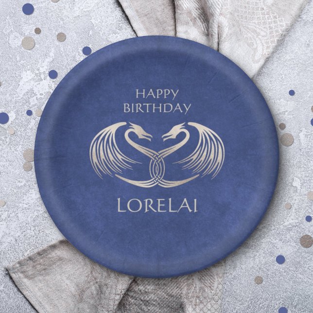 Celtic Viking Dragon Birthday Paper Plates (Creator Uploaded)