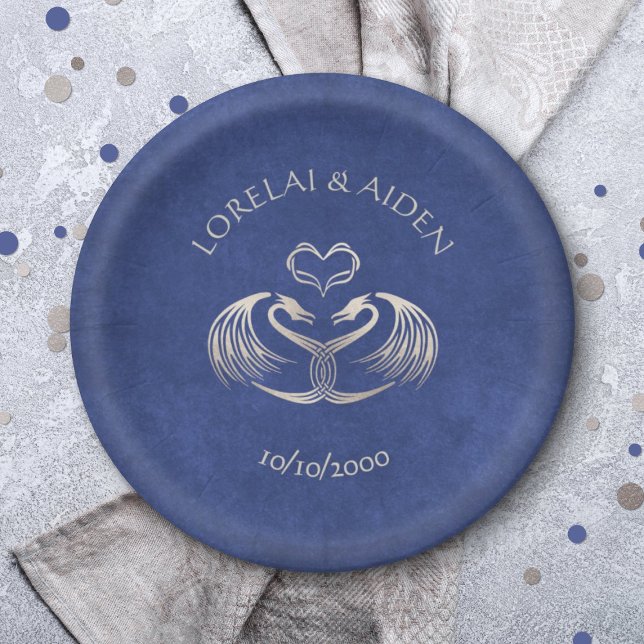 Celtic Viking Dragon Wedding Paper Plates (Creator Uploaded)