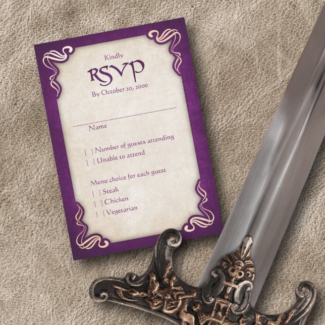 Celtic Viking Dragon Wedding RSVP Card (Creator Uploaded)