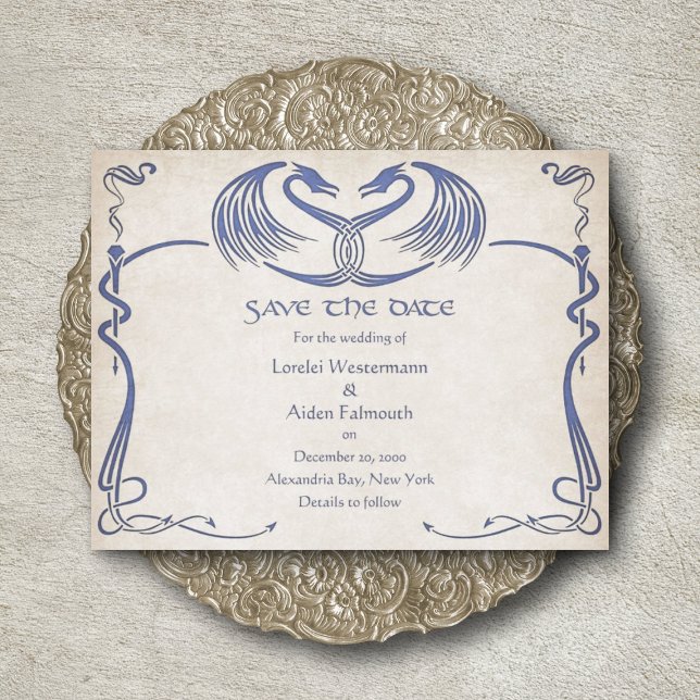 Celtic Viking Dragon Wedding Save The Date (Creator Uploaded)