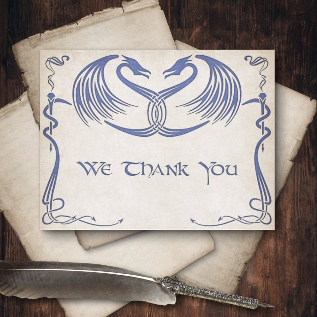 Celtic Viking Dragon Wedding Thank You Card (Creator Uploaded)