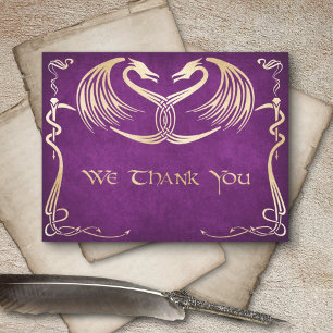 Celtic Viking Dragon Wedding Thank You Card