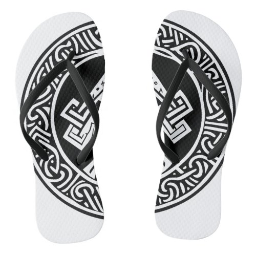Celtic  Viking Inspired Art Flip Flops