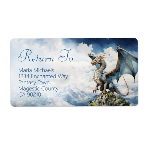 Celtic Watercolor Dragon Return Address Label