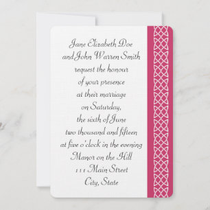 Celtic Weave Heart in Raspberry Wedding Invitation