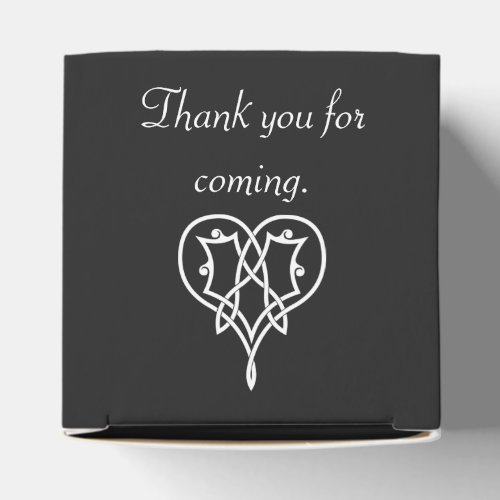 Celtic Weave Hearts in Black Favor Box