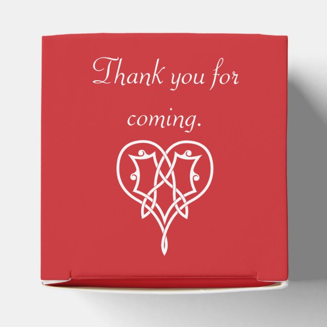 Celtic Weave Hearts in Cherry Favor Box (Top)