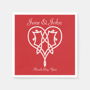 Celtic Weave Hearts in Cherry Napkins