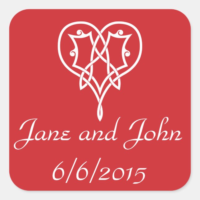 Celtic Weave Hearts in Cherry Sticker (Front)