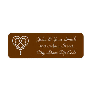 Celtic Weave Hearts in Chocolate Address Label