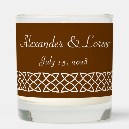 Celtic Weave Hearts in Chocolate Brown Scented Candle
