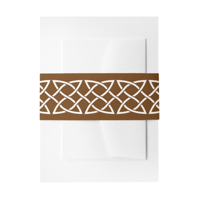 Celtic Weave Hearts in Chocolate Invite Belly Band (Front Example)