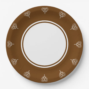 Celtic Weave Hearts in Chocolate Paper Plate