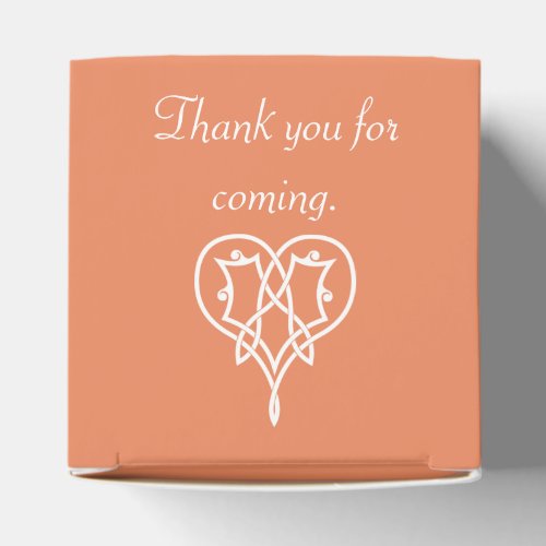 Celtic Weave Hearts in Coral Favor Box