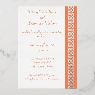 Celtic Weave Hearts in Coral Foil Invitation