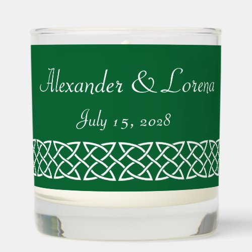 Celtic Weave Hearts in Green Scented Candle