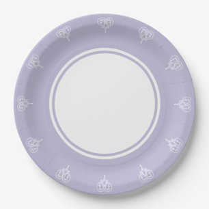 Celtic Weave Hearts in Lavender Paper Plate