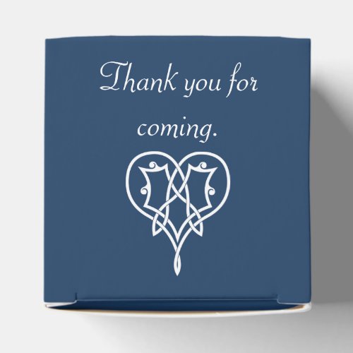 Celtic Weave Hearts in Navy Favor Box