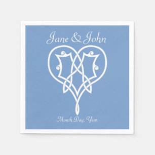 Celtic Weave Hearts in Periwinkle Napkins